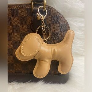 Dog Bag Charm Keychain Purse charm Plush Beige New